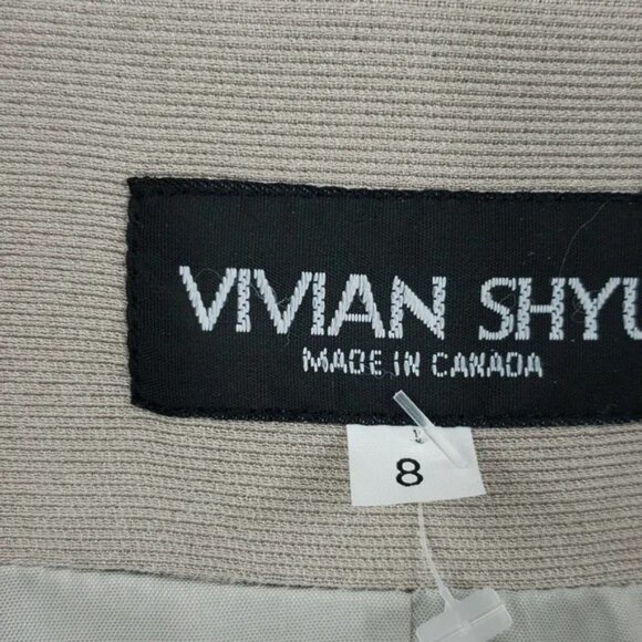 Vivian Shyu silver grey classic women's long coat blazer size 8 - Picture 6 of 6